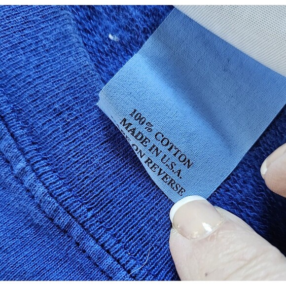 Vintage Christmas Sweatshirt Snowman Green Embroidered Size Medium Hot Cotton - Picture 7 of 8